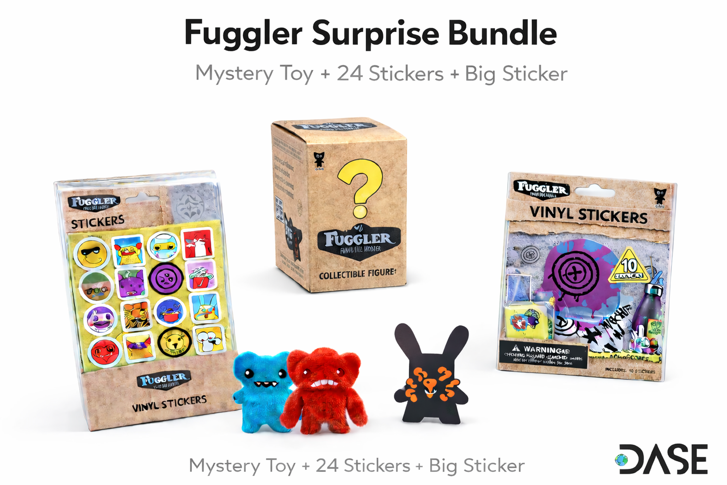 Fuggler Surprise Bundle – Mystery Toy + 24 Stickers + Big Sticker | Fun Kids Gift Pack