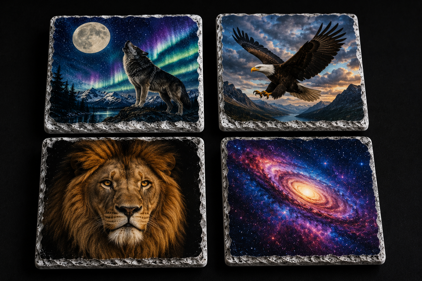 Custom Stone Coasters — UV Printed, Set of 4 | Personalized with Your Photo or Design